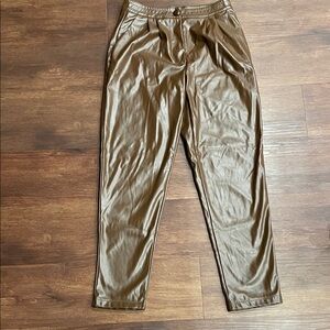 Princess Polly Brown Faux Leather Straight Leg Pants